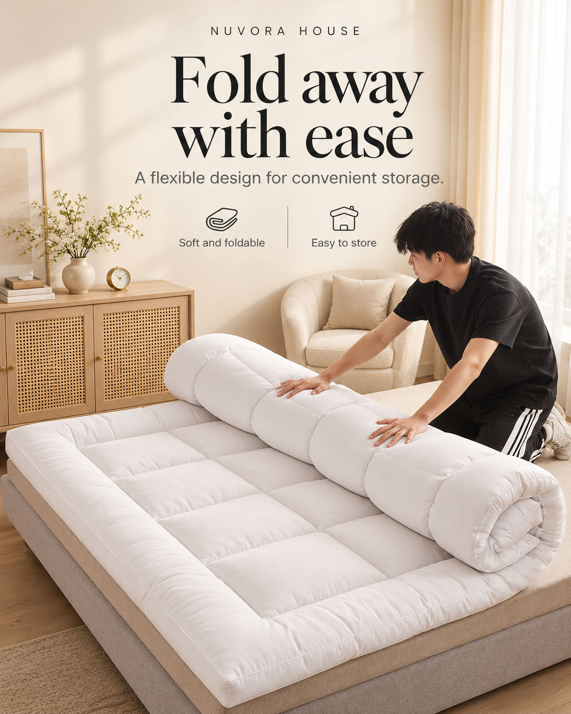 Nuvora House Quilted Mattress Topper