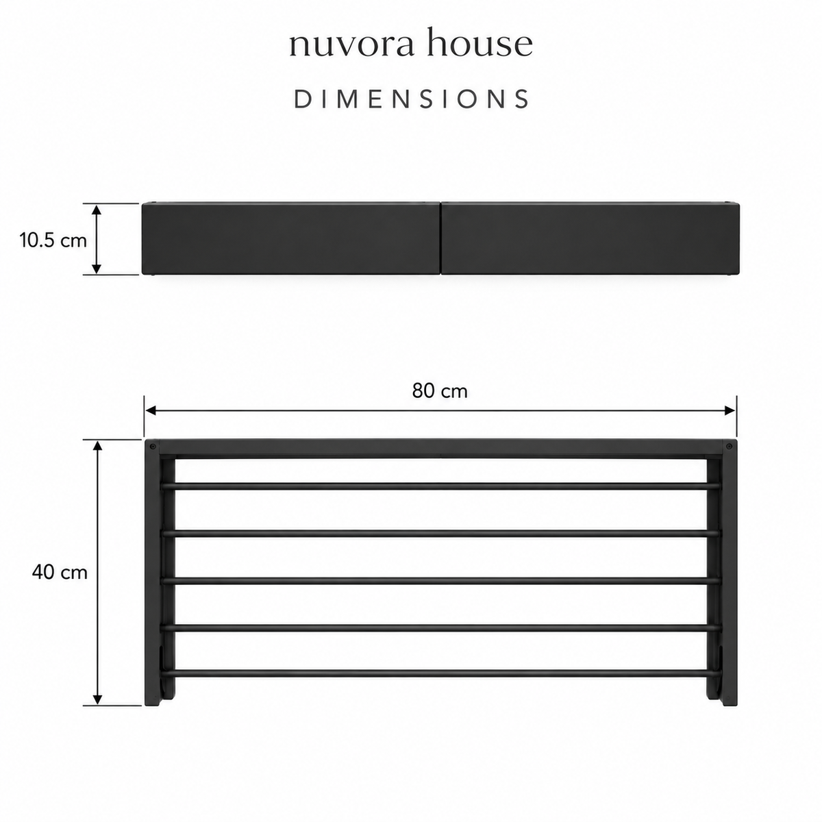 Nuvora House™ Foldable Wall-Mounted Drying Rack — 80 cm
