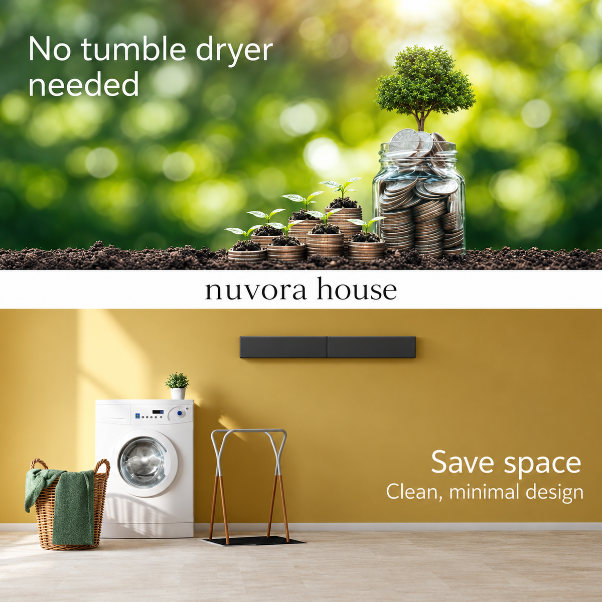 Nuvora House™ Foldable Wall-Mounted Drying Rack — 80 cm
